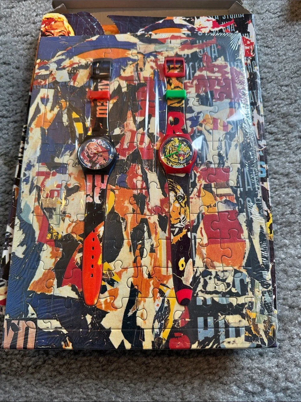 Limited Edition Swatch Set Marilyn Monroe and Tiger Sealed Watches